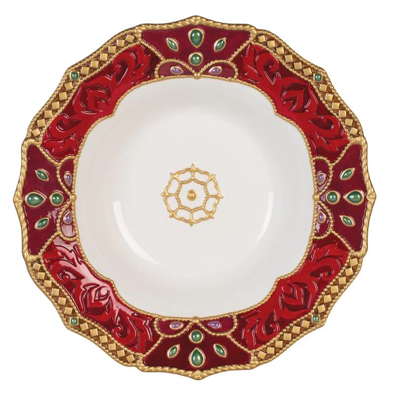 Fitz and Floyd Fitz and Floyd Renaissance Holiday Serving Bowls, 13 Inches, Multicolored