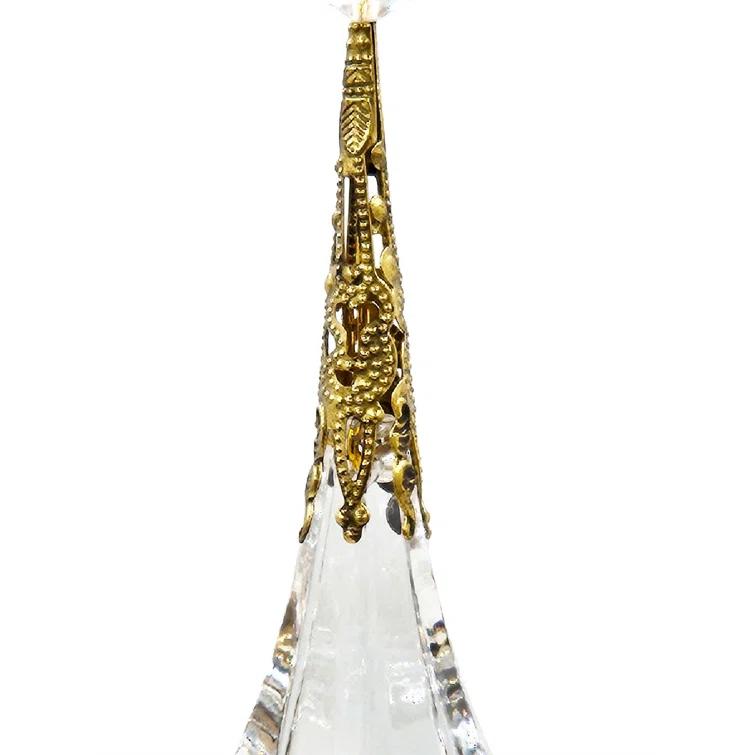 A&B Home 9" Long Acrylic Drop with Polyester Tassel Hanging Ornaments - Set of 12 - Clear/Silver (Set of 12)