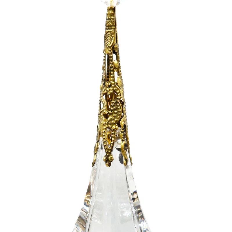 A&B Home 9" Long Acrylic Drop with Polyester Tassel Hanging Ornaments - Set of 12 - Clear/Silver (Set of 12)