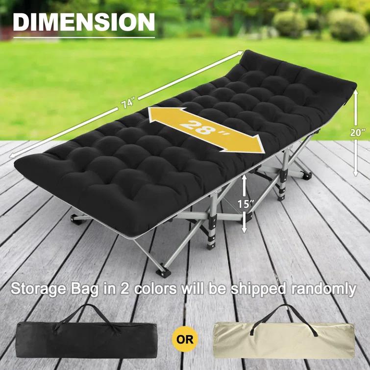 Suteck Folding Camping Cot Portable Outdoor Heavy Duty Sleeping Cot with Mattress and Carry Bag
