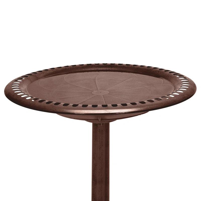 Alpine Pedestal Birdbath with Scrollwork Base and Stakes