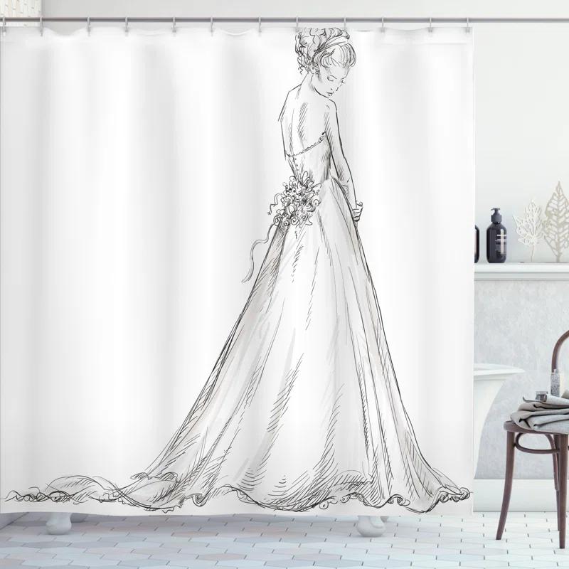 Ambesonne Shower Curtain with Hooks Included