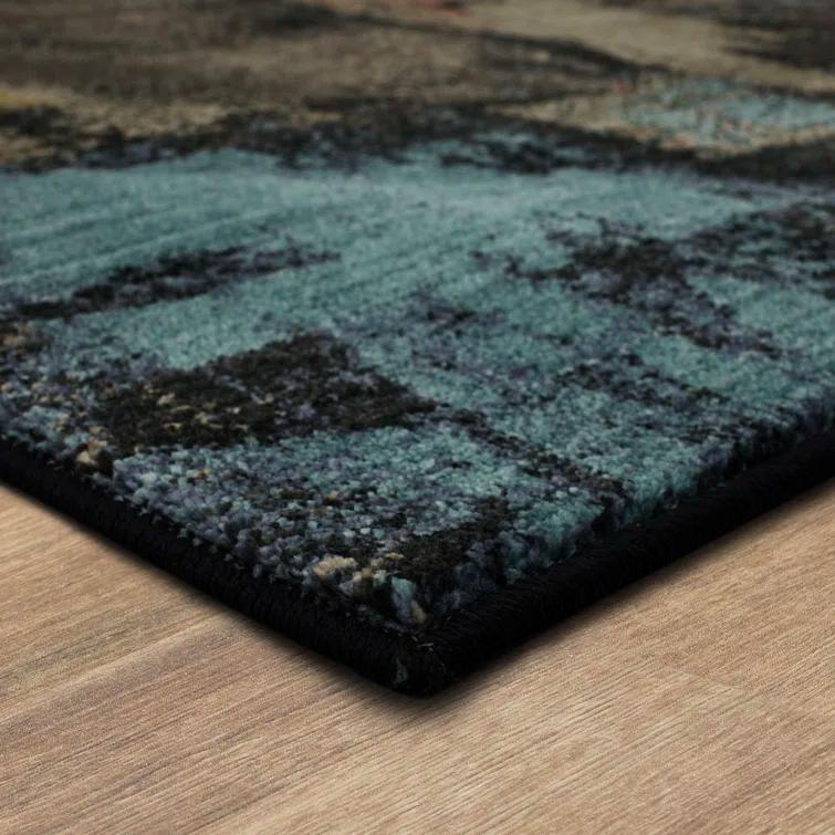 Karastan Karastan Brown/Blue/Black Modern Abstract Area Rug