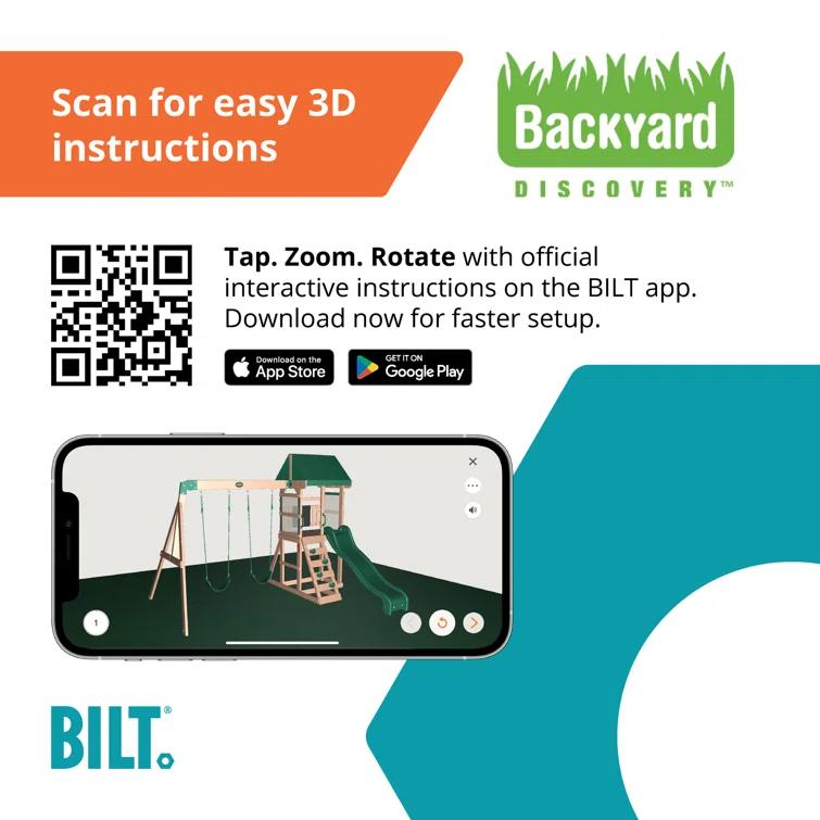 Backyard Discovery Buckley Hill Cedar Wood Swing Set with Wave Slide, Play Deck, Rock Wall Ladder, and Chalkboard & Reviews | Wayfair