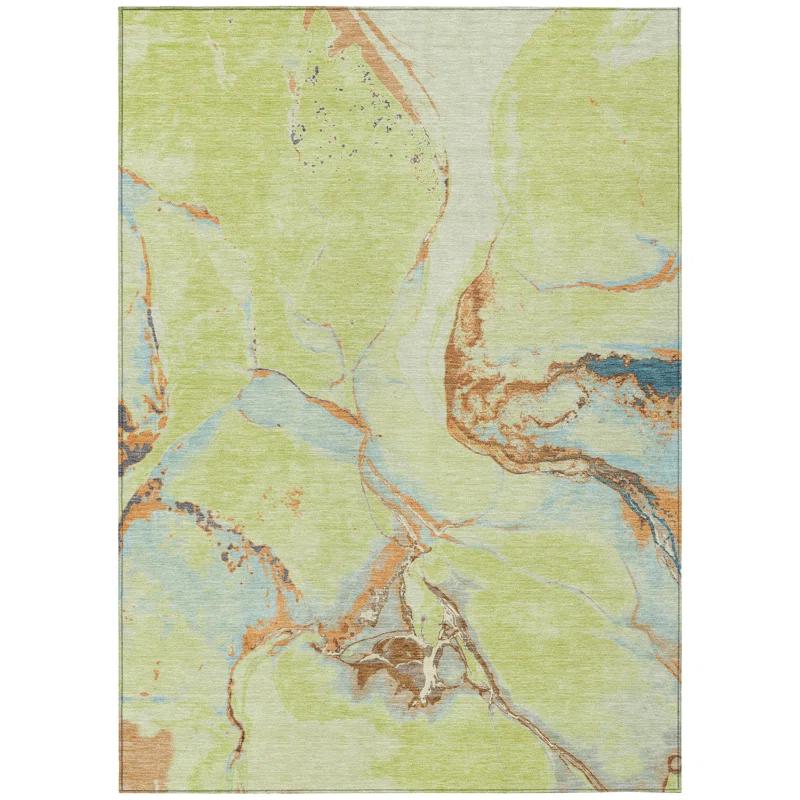 Machine Washable Indoor/Outdoor Chayden ACN1005 Aloe Rug