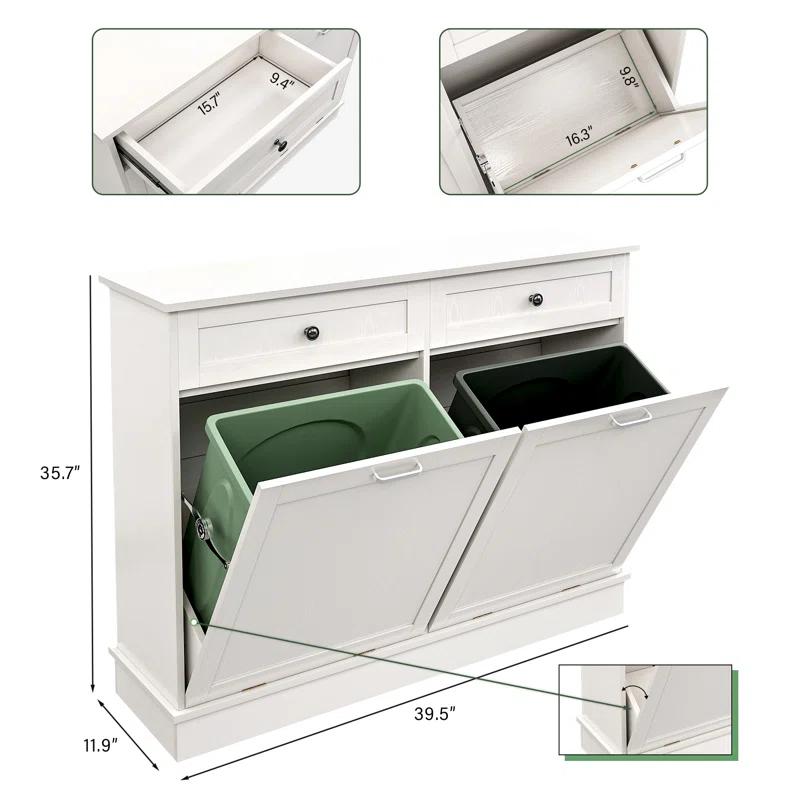 Double Tilt Out Trash Kitchen Cabinet