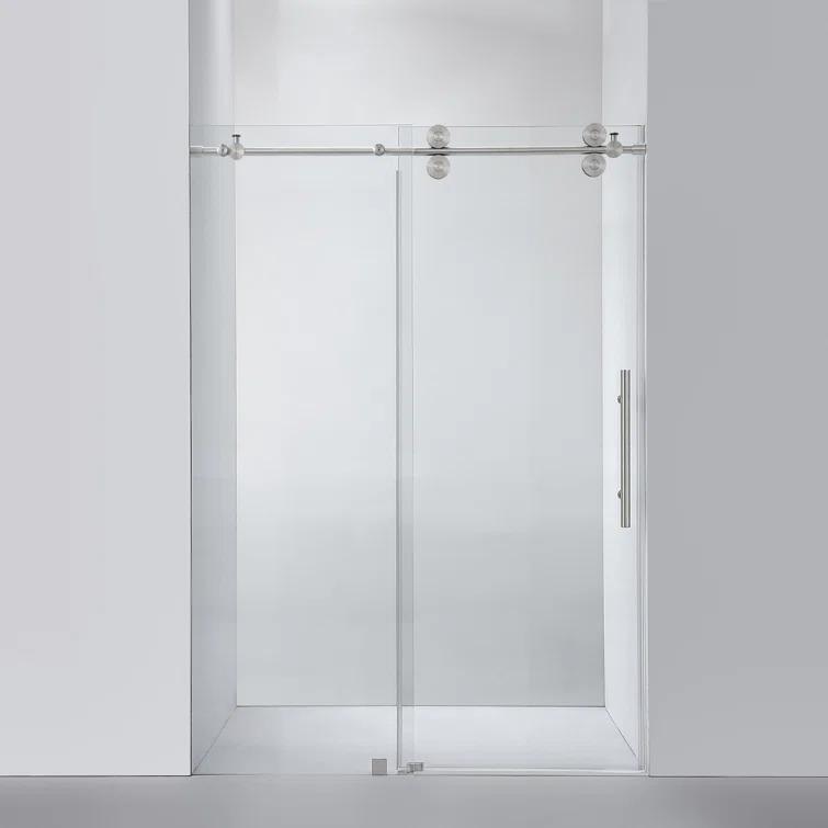 Vinnova 48-52” W x 78” H Sliding Frameless Shower Door 312052-SS-BN
