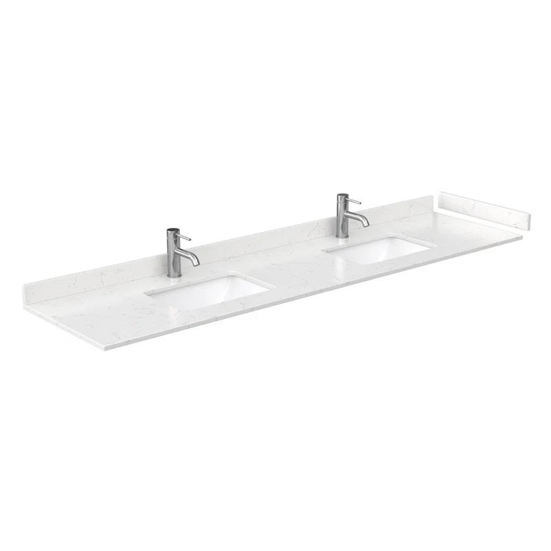 Wyndham Collection Beckett 84" Freestanding Double Bathroom Vanity with Cultured Marble Top
