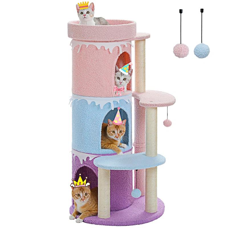 Tucker Murphy Pet™ 43'' Cat Tree Cat Tower For Indoor Large Cats, Cat Bed House With 3 Large Cat Condos And Sisal Covered Scratching Posts For Kittens