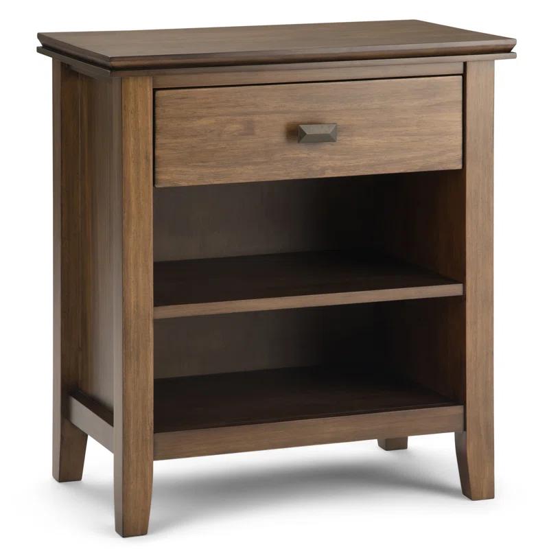 Simpli Home Artisan 24"W Solid Wood Nightstand with Drawer and Shelves