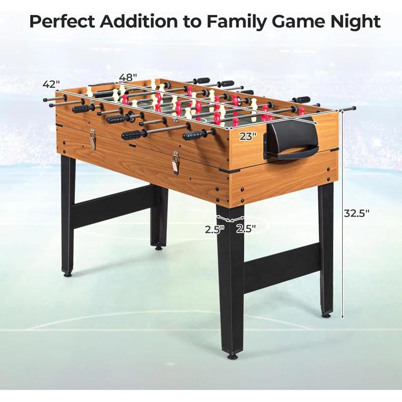 JETEHO Multi Game Table, 3-In-1 48" Combo Game Table W/Soccer, Billiard, Slide Hockey, Wood Foosball Table, Perfect For Game Rooms, Arcades, Bars, Parties, Family Night