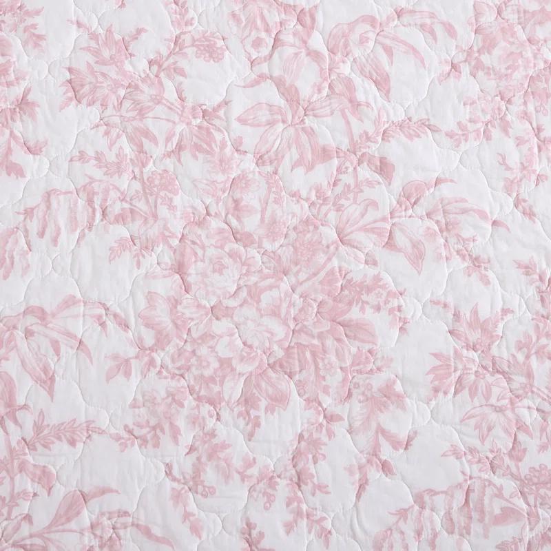 Laura Ashley Bedford Pink Cotton Reversible Quilt Set