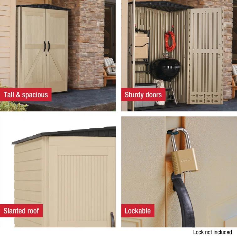 Rubbermaid Rubbermaid Roughneck Vertical Storage Shed, Medium