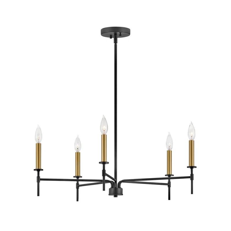 Lark Hux 5 - Light Fabric Dimmable Modern Linear Chandelier