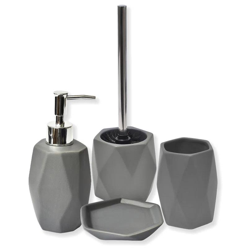 Evideco Diamond Stoneware Bathroom Soap Dish Cup