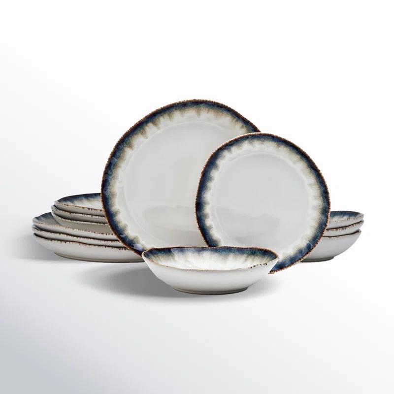 Mikasa Cole 12-Piece Stoneware Dinnerware Set, Service for 4