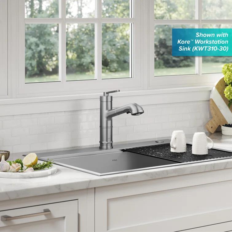 Kraus Allyn Pull-Out Single Handle Kitchen Faucet KPF-4103SFS