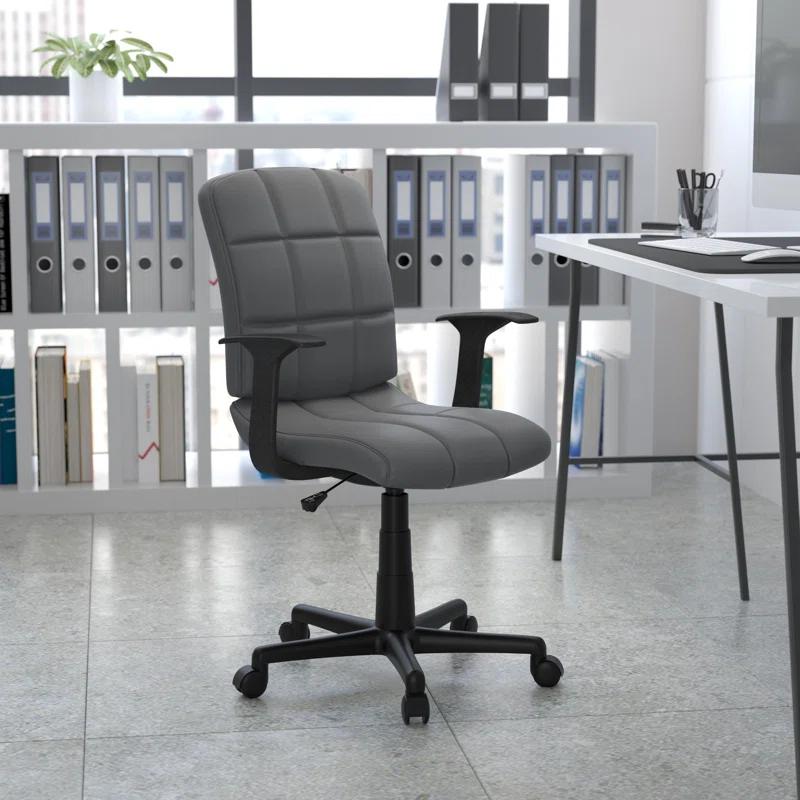 ColorLife Bonavant Mid-Back Quilted Vinyl Swivel Task Office Chair
