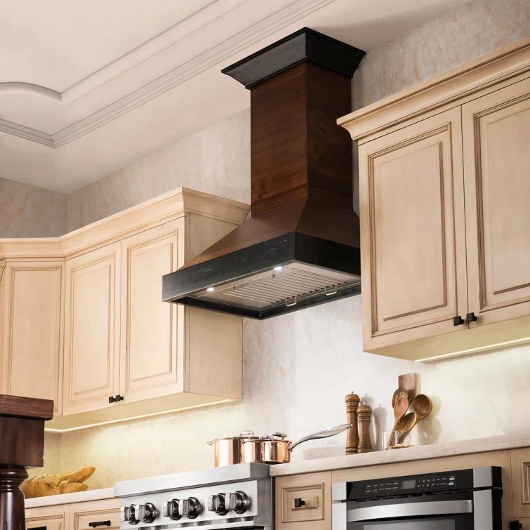 ZLINE ZLINE 30 in. Convertible Vent Wooden Wall Mount Range Hood in Antigua & Walnut KBAR-30