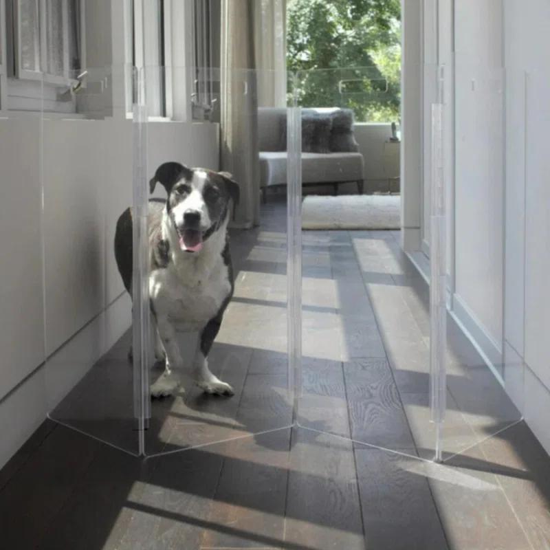 Hiddin Clear Freestanding Tall Zig Zag Pet Gate