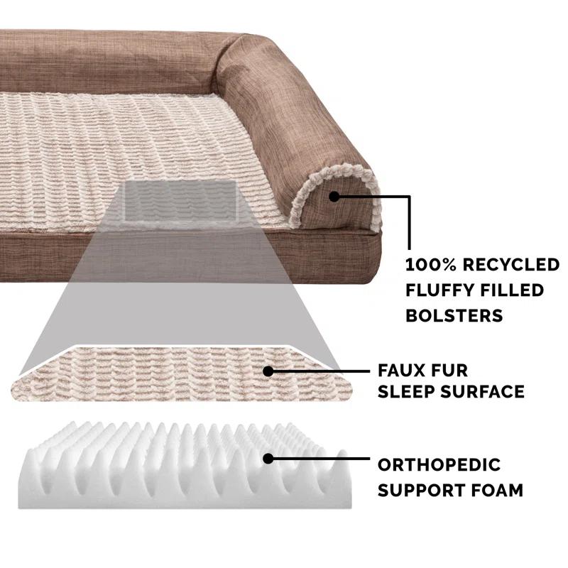 Luxe Fur & Performance Linen Sofa Bed