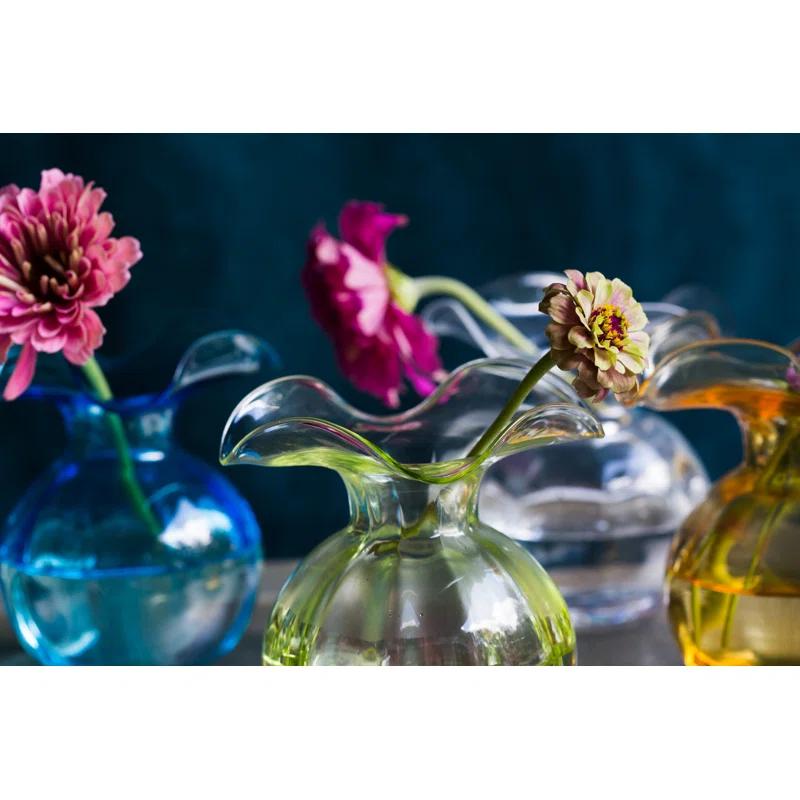 VIETRI Hibiscus Handmade Glass Table Vase