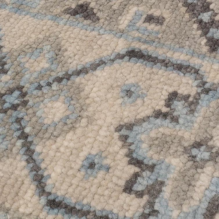 AMER Rugs Blu Drayer Oriental Hand-Knotted Wool Silver Area Rug