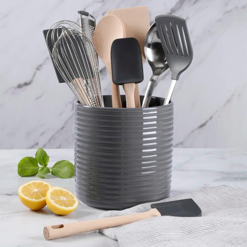 Martha Stewart Martha Stewart 10 Piece Tools and Gadget Set W/ Ceramic Crock - Navy Blue