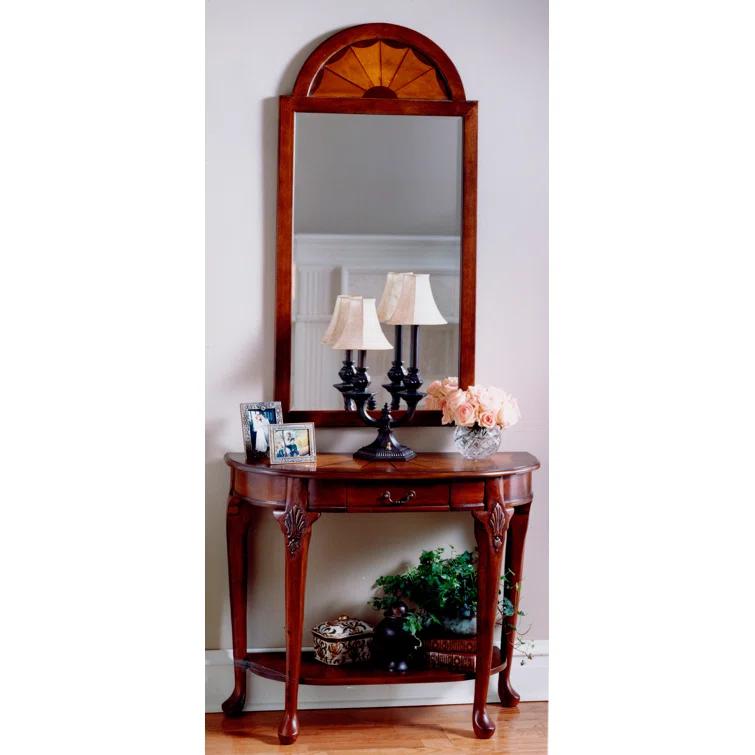 Butler Specialty Kimball 36" Demilune Wood Console Table In Antique Beige