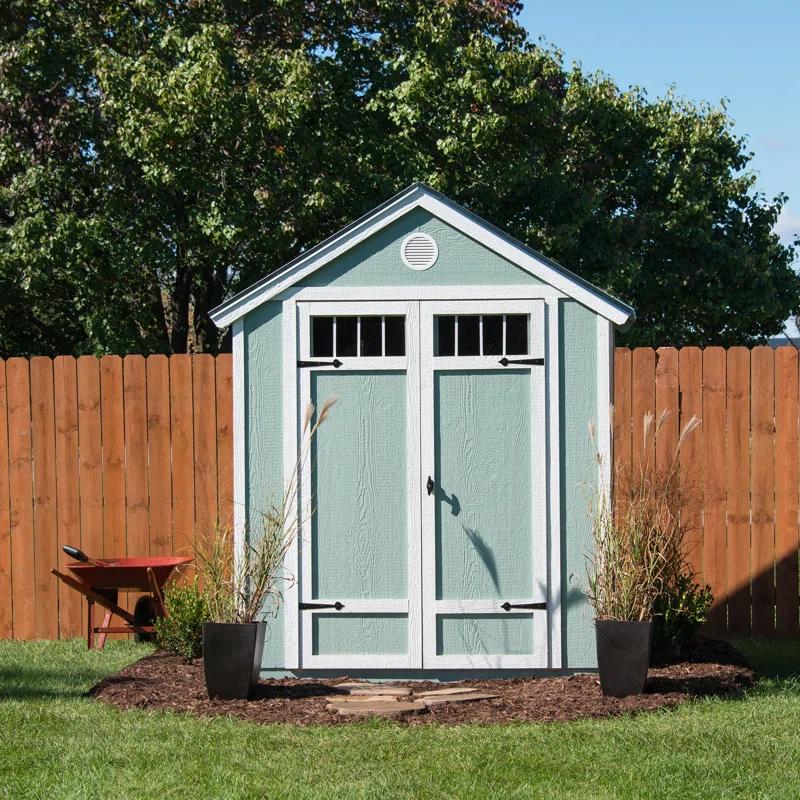 Handy Home Garden 6 ft. W x 8 ft. D Wood Storage Shed with Floor