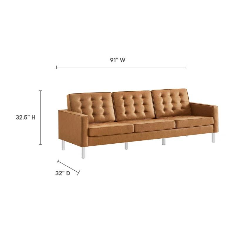 Modway Loft Tufted Vegan Leather Sofa by Modway