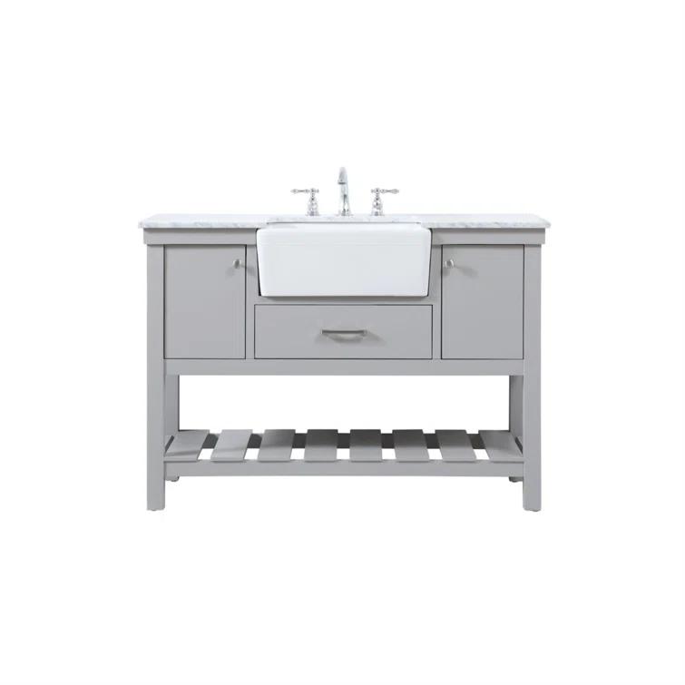 Pelaghia 48'' Single Bathroom Vanity with Marble Top