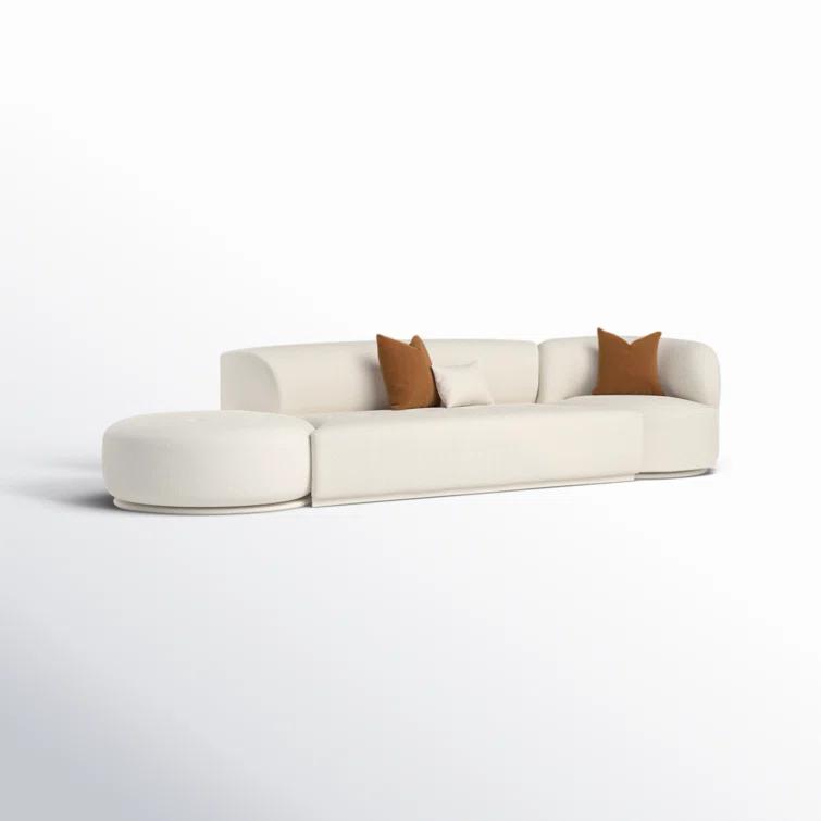 TOV Furniture Fickle Boucle 3-Piece Chaise Modular Sofa