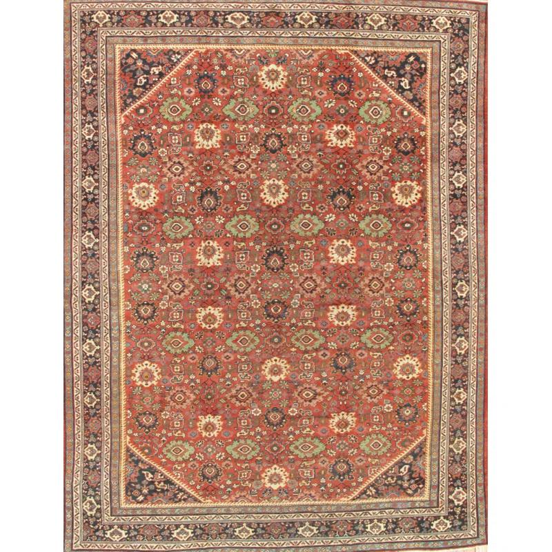 Azerbaijan One-of-a-Kind Rectangle 10'3" X 13'6" 1910s Area Rug in Beige/Gray/Rust