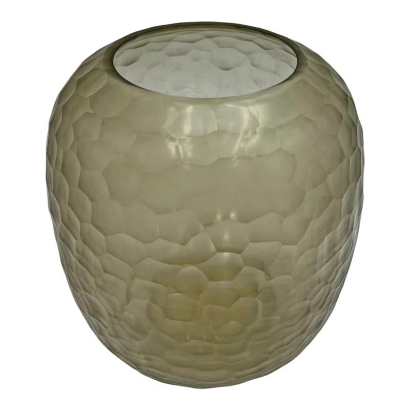 Bergamo Art 10" Decorative Handmade Glass Light Smoke Patterned Vase