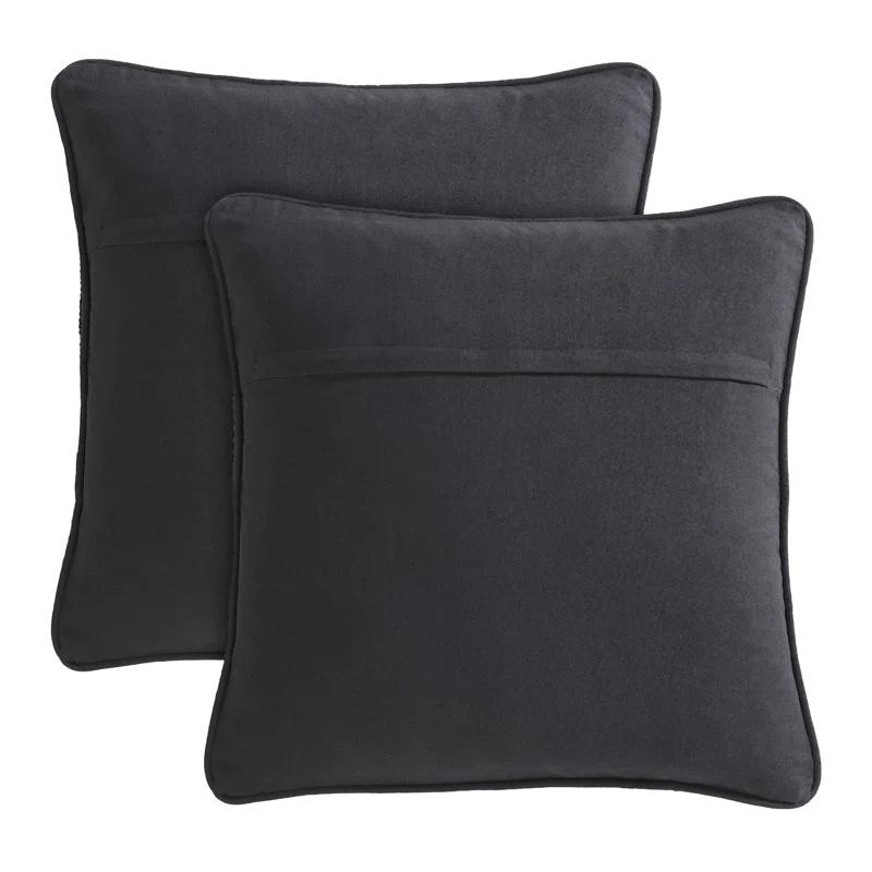 Boho Living Jada Decorative Pillow Collection Jute/Cotton Indoor Square Throw Pillow with & Insert (Set of 2)