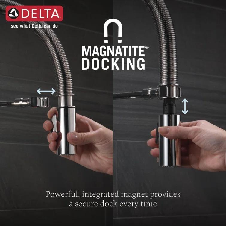 Trinsic Pull Down Sprayer Kitchen Sink Faucet, Pro Commercial Style Pull Down Kitchen Faucet