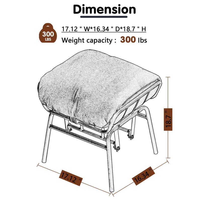 17 Stories Kalysia Metal Rocking Chair with Ottoman & Reviews | Wayfair