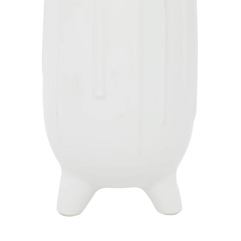 CosmoLiving by Cosmopolitan Cosmoliving By Cosmopolitan White Ceramic Contemporary Vase