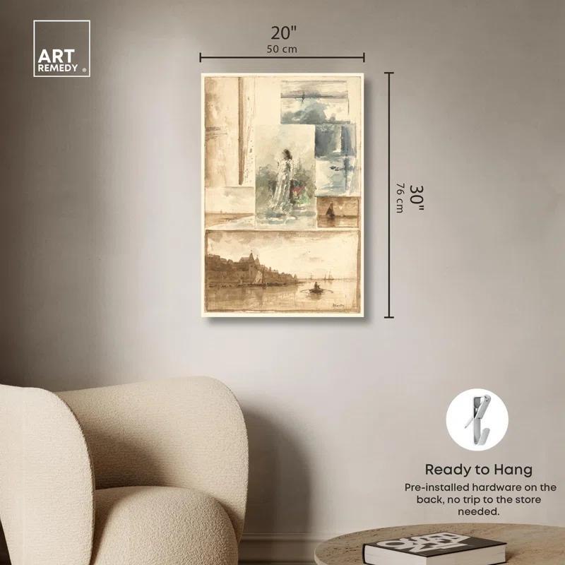 Art Remedy A Trompe l oeil Collage Canvas Nude Portrait Wall Art by Art Remedy