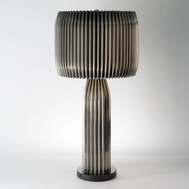 Crimp Table Lamp-Antique Nickel