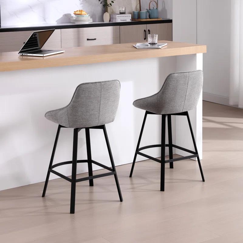 Corrigan Studio® Absalom Swivel 25.6'' Counter Stool (Set of 2)