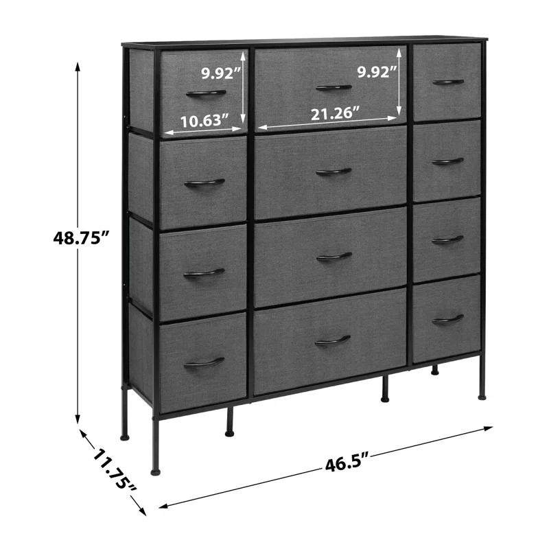 Sorbus Sorbus 12 Drawers Dresser with Steel Frame and Wood Top