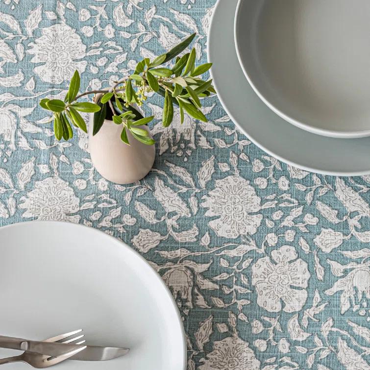 over&back Hand-Blocked Tablecloth