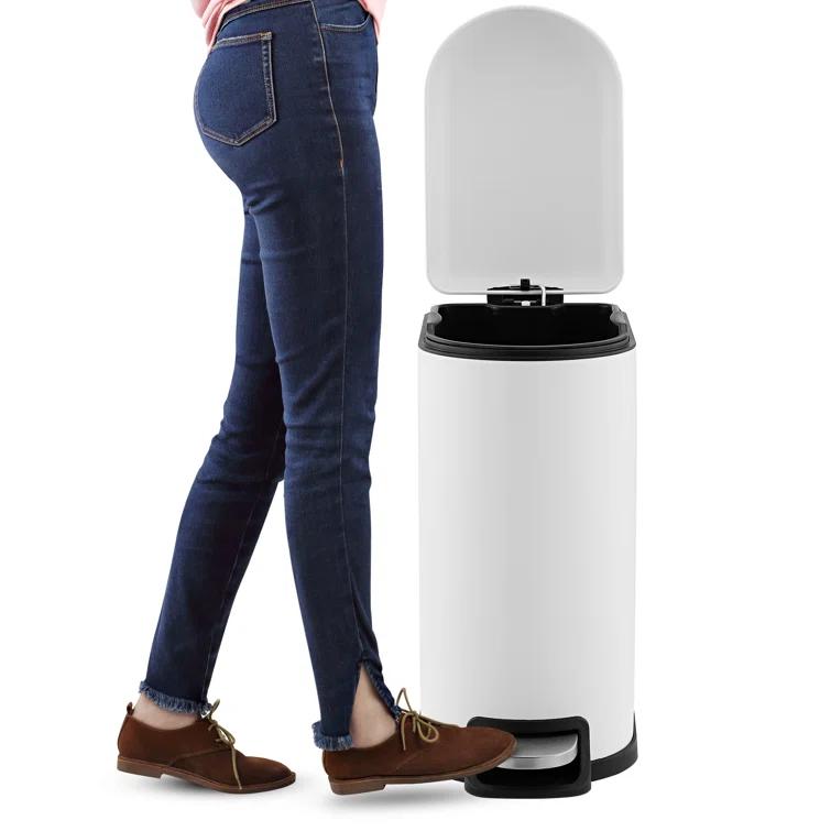 happimess Roland Steel Step On Trash Can & Reviews | Wayfair
