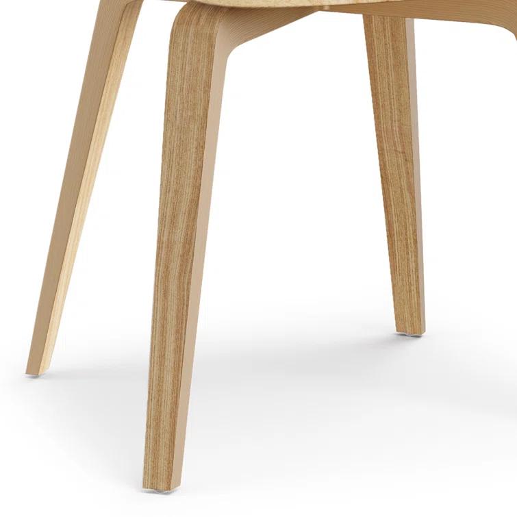 Lowell Bentwood Upholstered Dining Chair with Curved Backrest in Mid-Century Modern Style