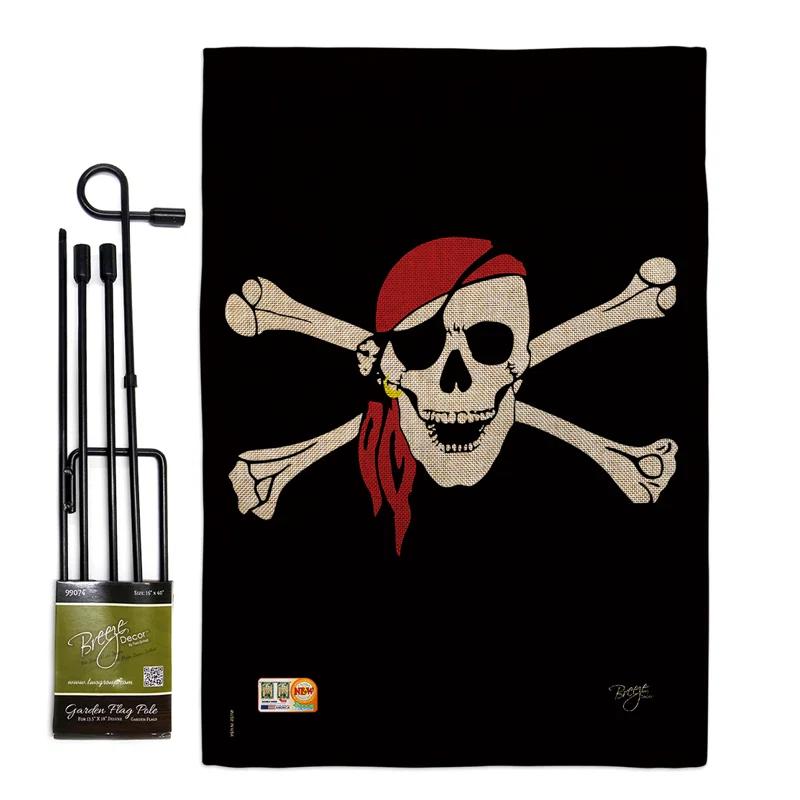 Breeze Decor Double Sided 18.5'' H x 13'' W Burlap Flag Set