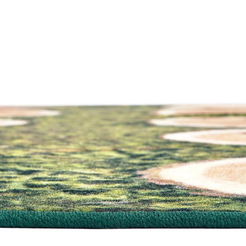 Carpets for Kids Pixel Perfect™ Alphabet Wood Stumps in Grass Tufted Brown/Green Area Rug