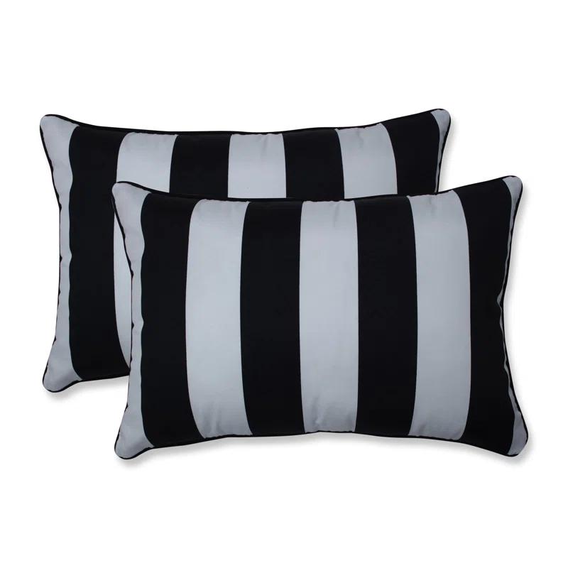 Pillow Perfect Striped Indoor/Outdoor Reversible Throw Pillow (Set of 2)