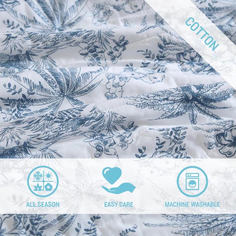 Tommy Bahama Home Tropical Cotton Floral Quilt Set